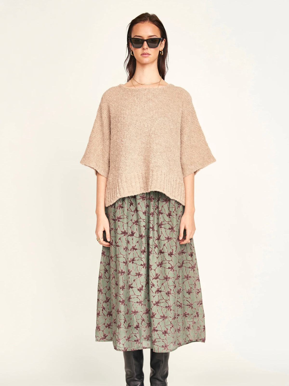 Mirth Fez Boucle Top in Graham Cracker