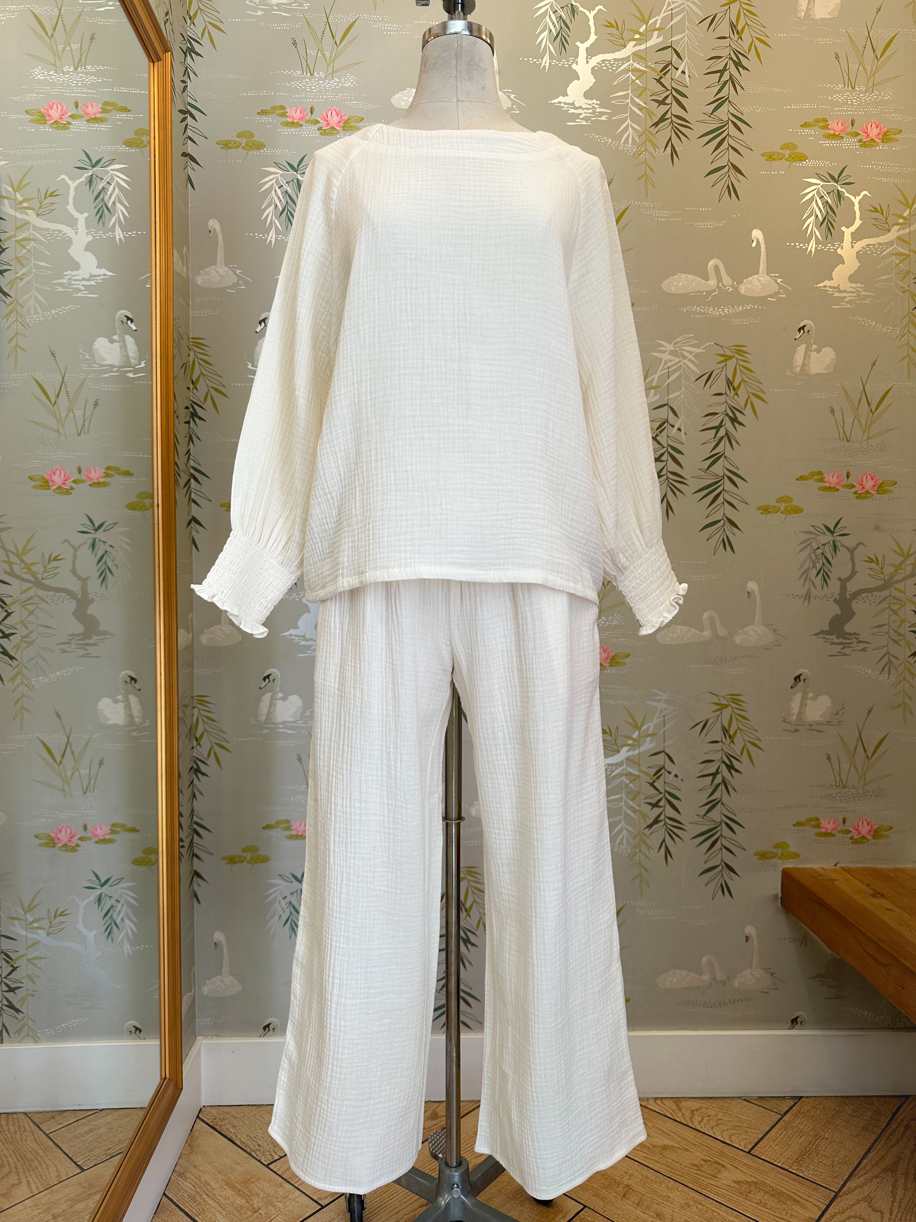 Zoe Peasant Blouse - Ivory