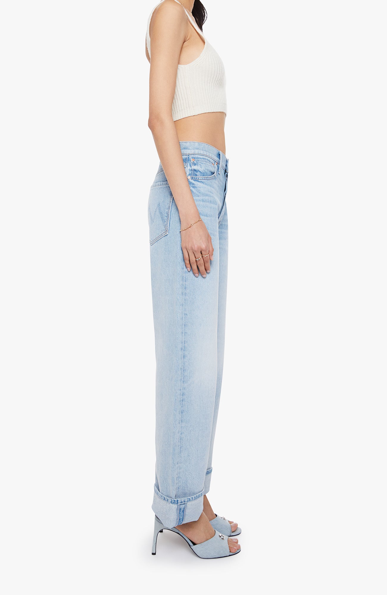 Mother Denim The Dodger Button Hover Cuff - I Could Care Less