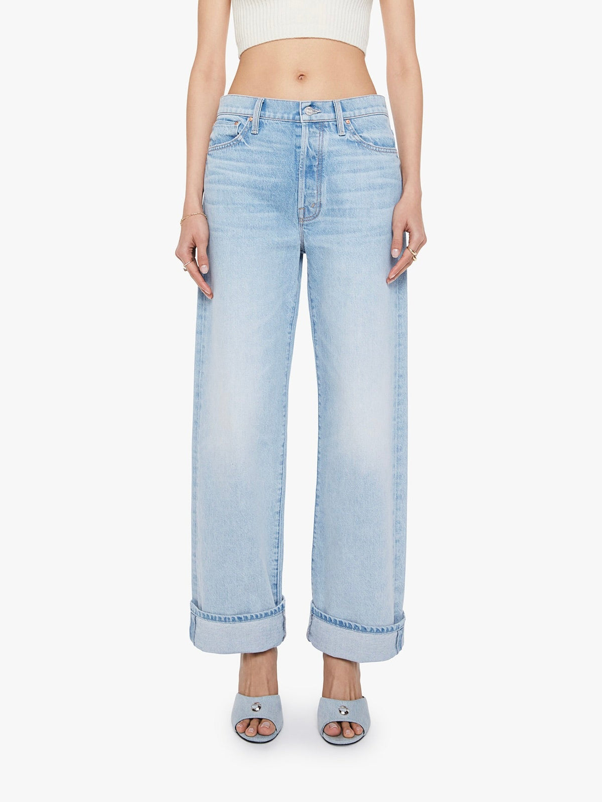Mother Denim The Dodger Button Hover Cuff - I Could Care Less