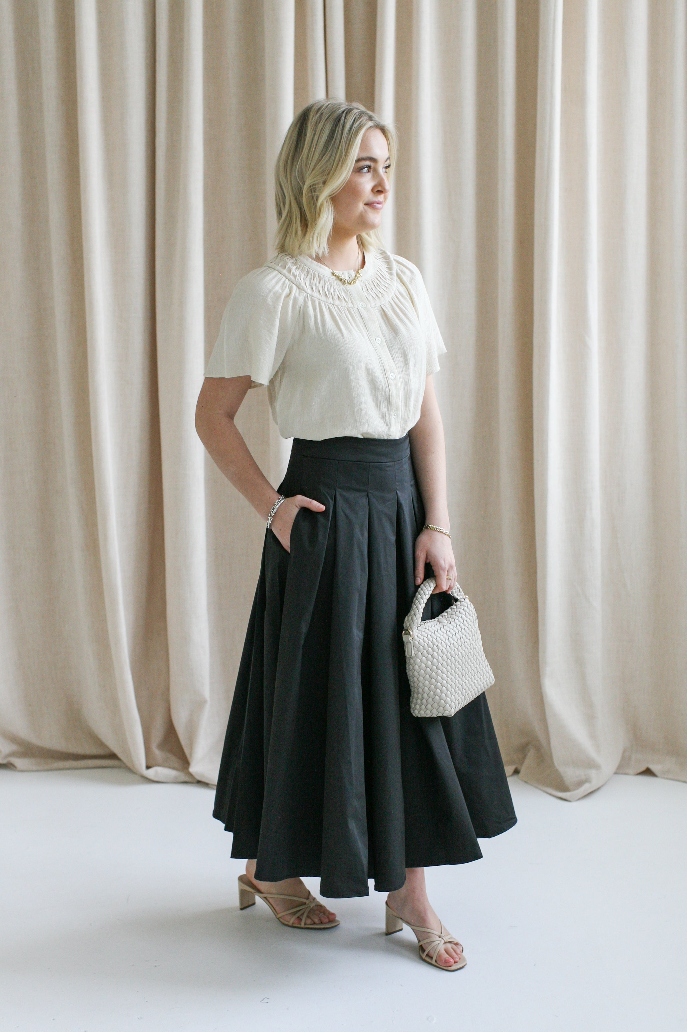 Sienna Black Midi Skirt