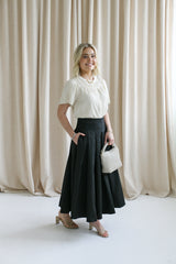 Sienna Black Midi Skirt