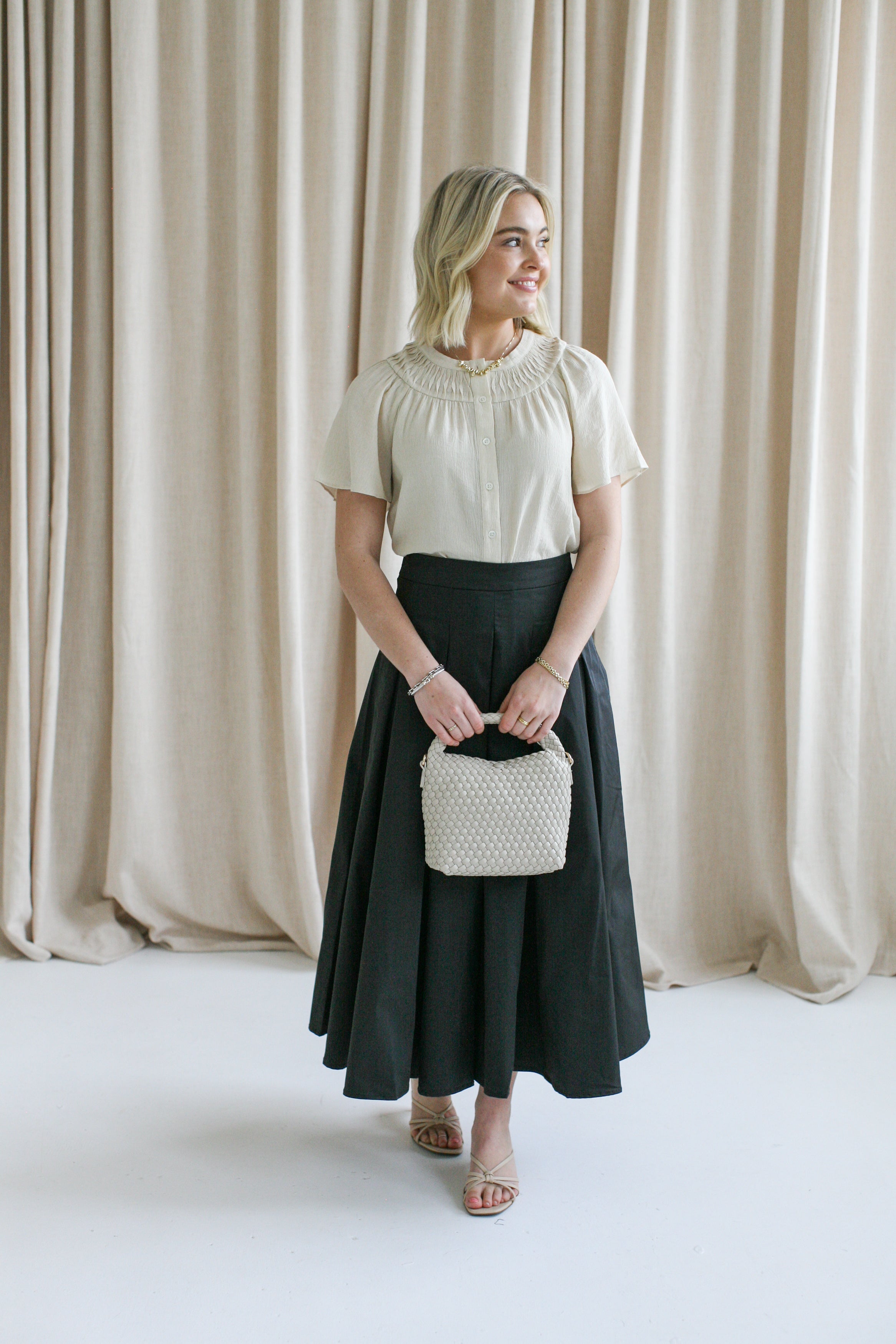 Sienna Black Midi Skirt