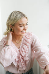 Rachelle Ruffle Blouse - Pink