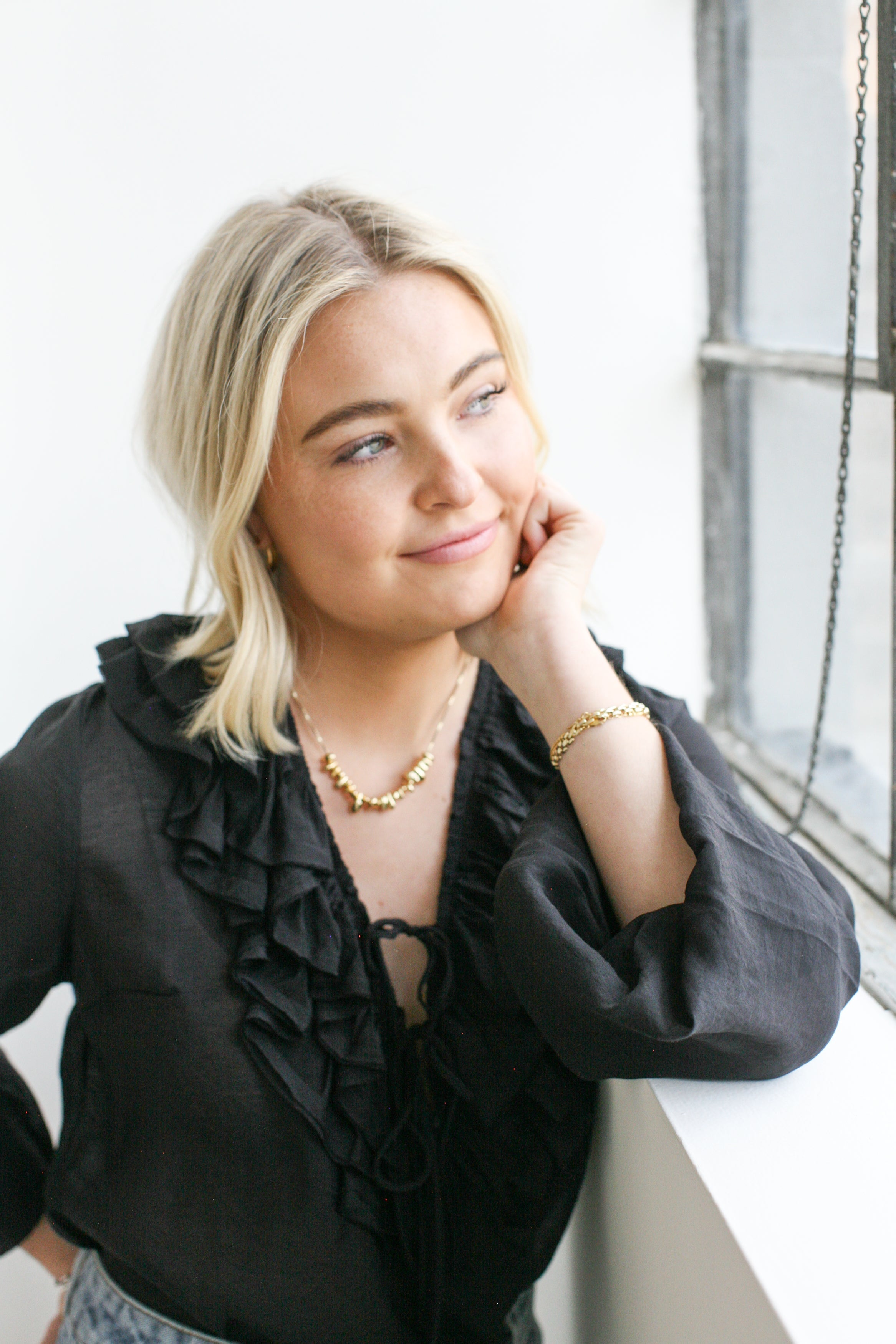 Rachelle Ruffle Blouse - Black