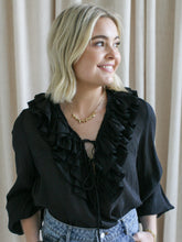 Rachelle Ruffle Blouse - Black