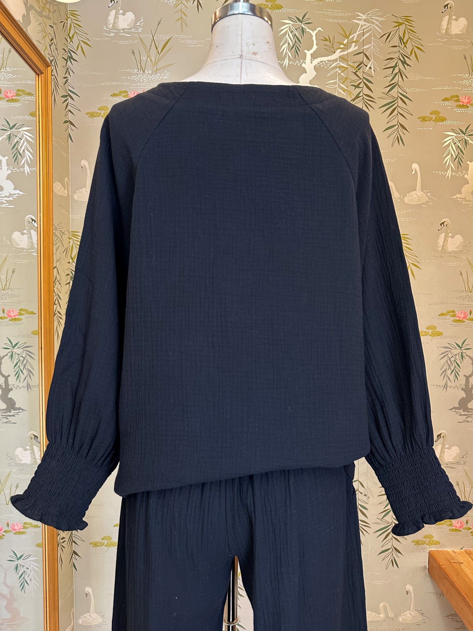 Zoe Peasant Blouse- Black