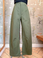 Allie Barrel Leg Pants- Olive