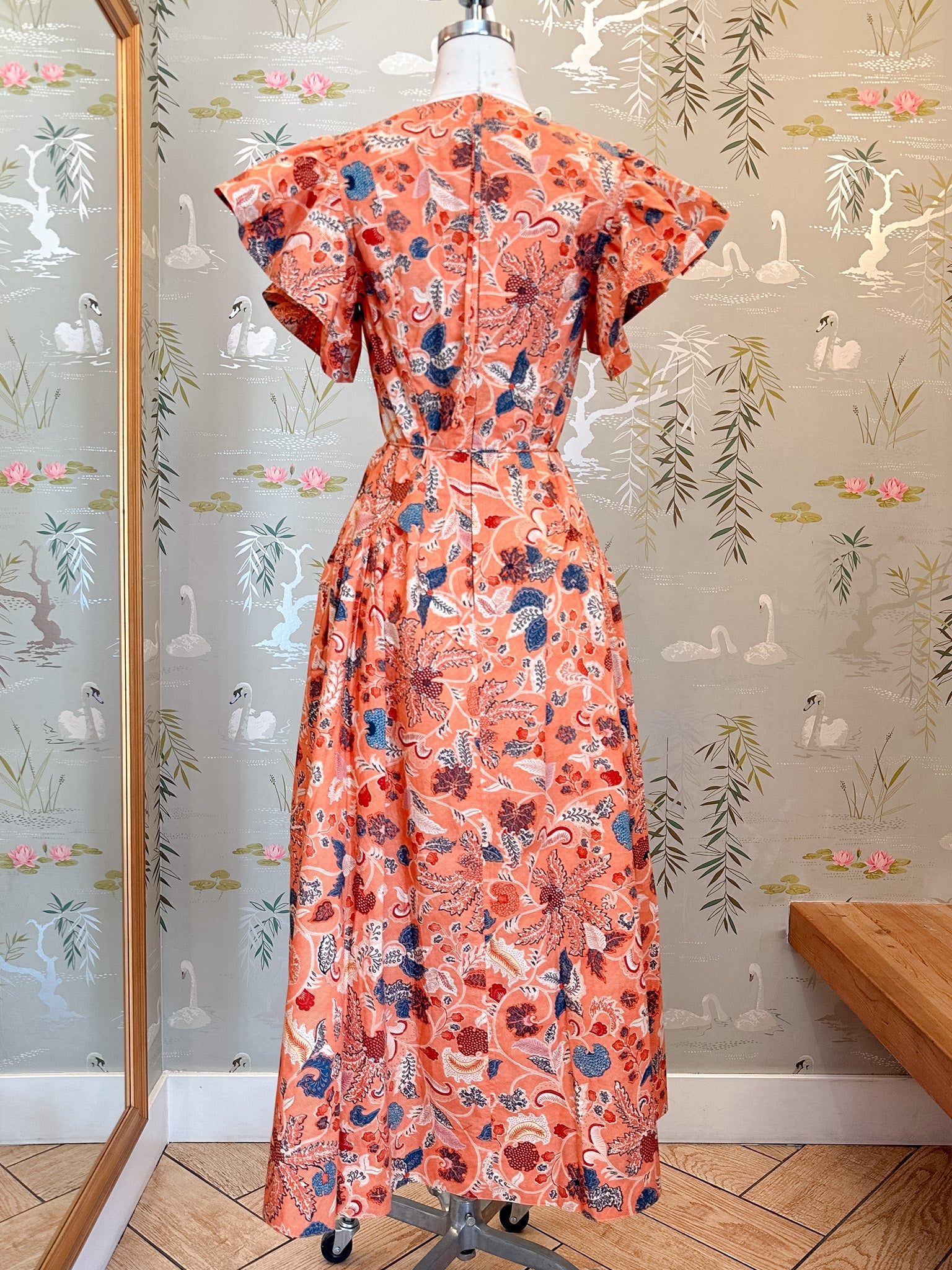 Ulla Johnson Darya Drop Waist Midi Dress - Coral Peony