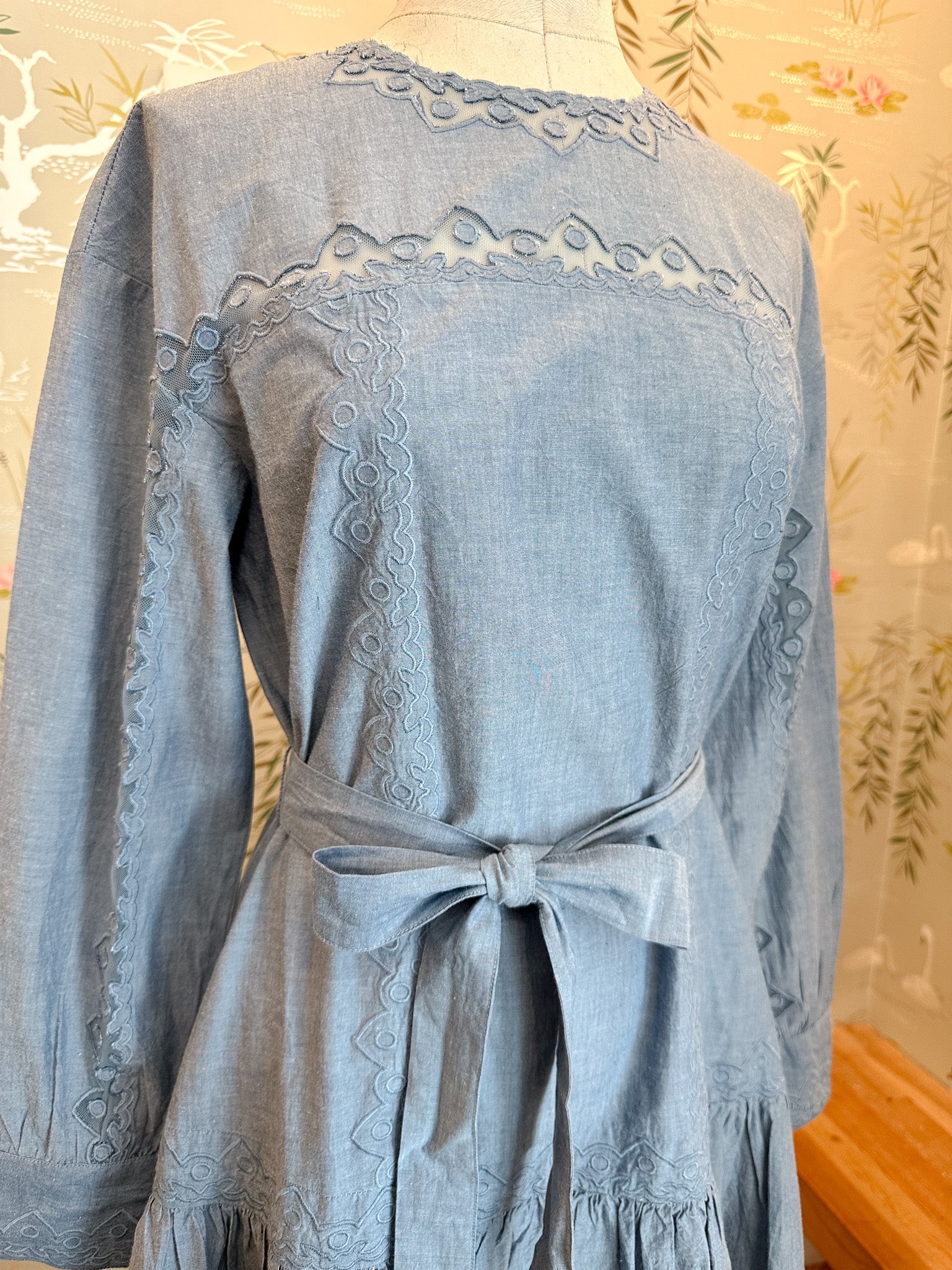 Ulla Johnson Brin Drop Waist Long Sleeve Dress - Chambray