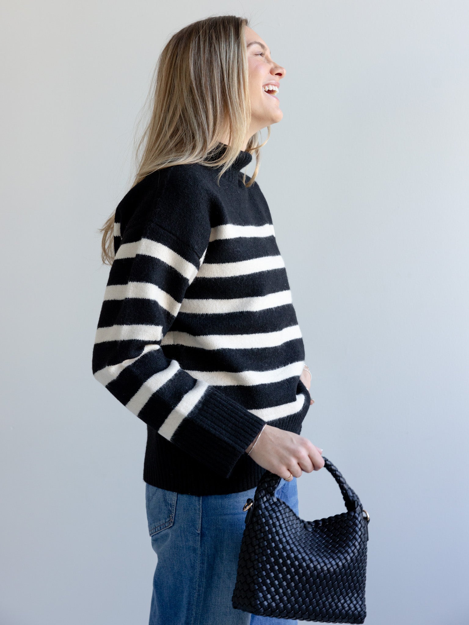 Stripe Turtle Neck Sweater