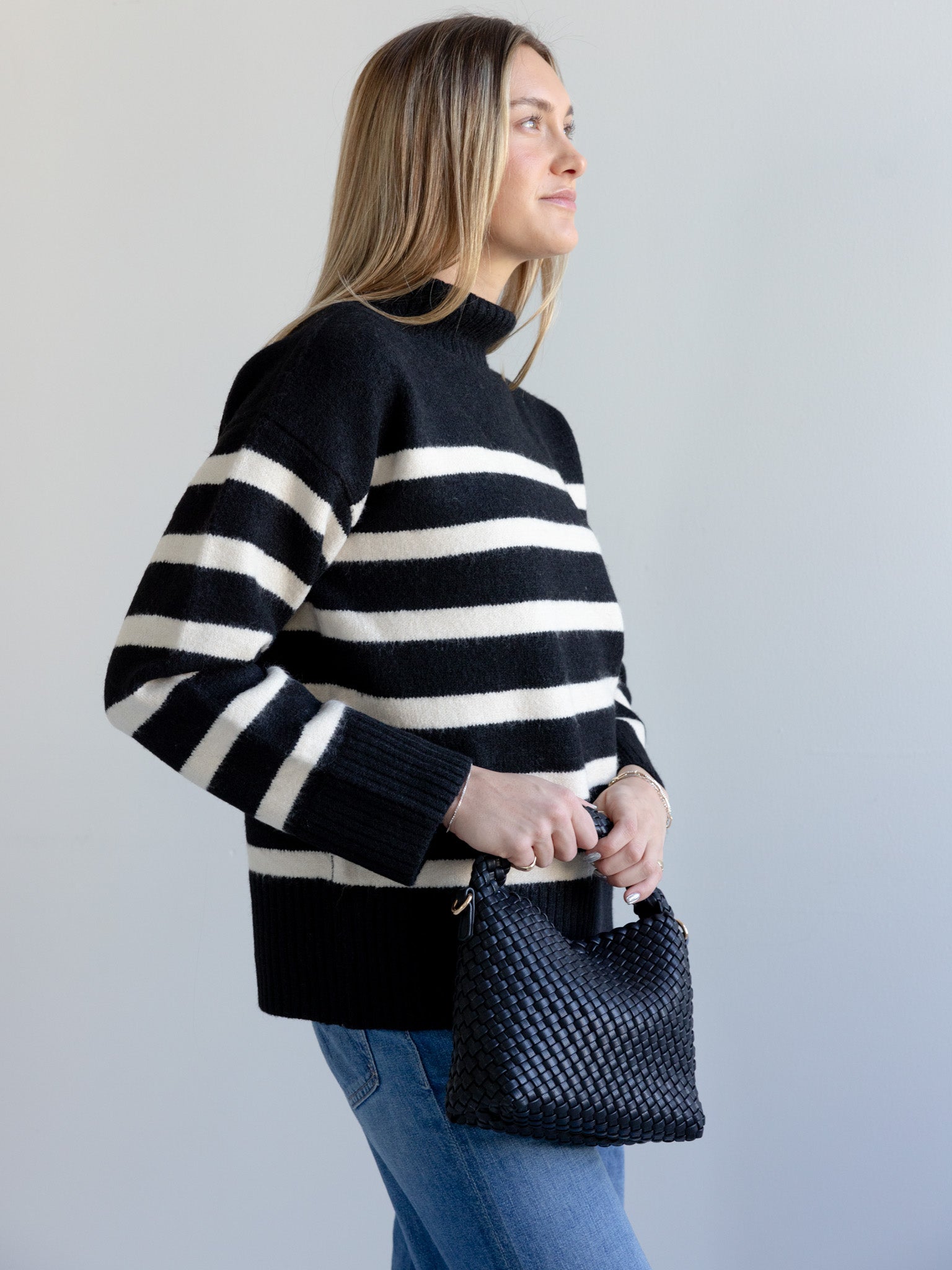 Stripe Turtle Neck Sweater