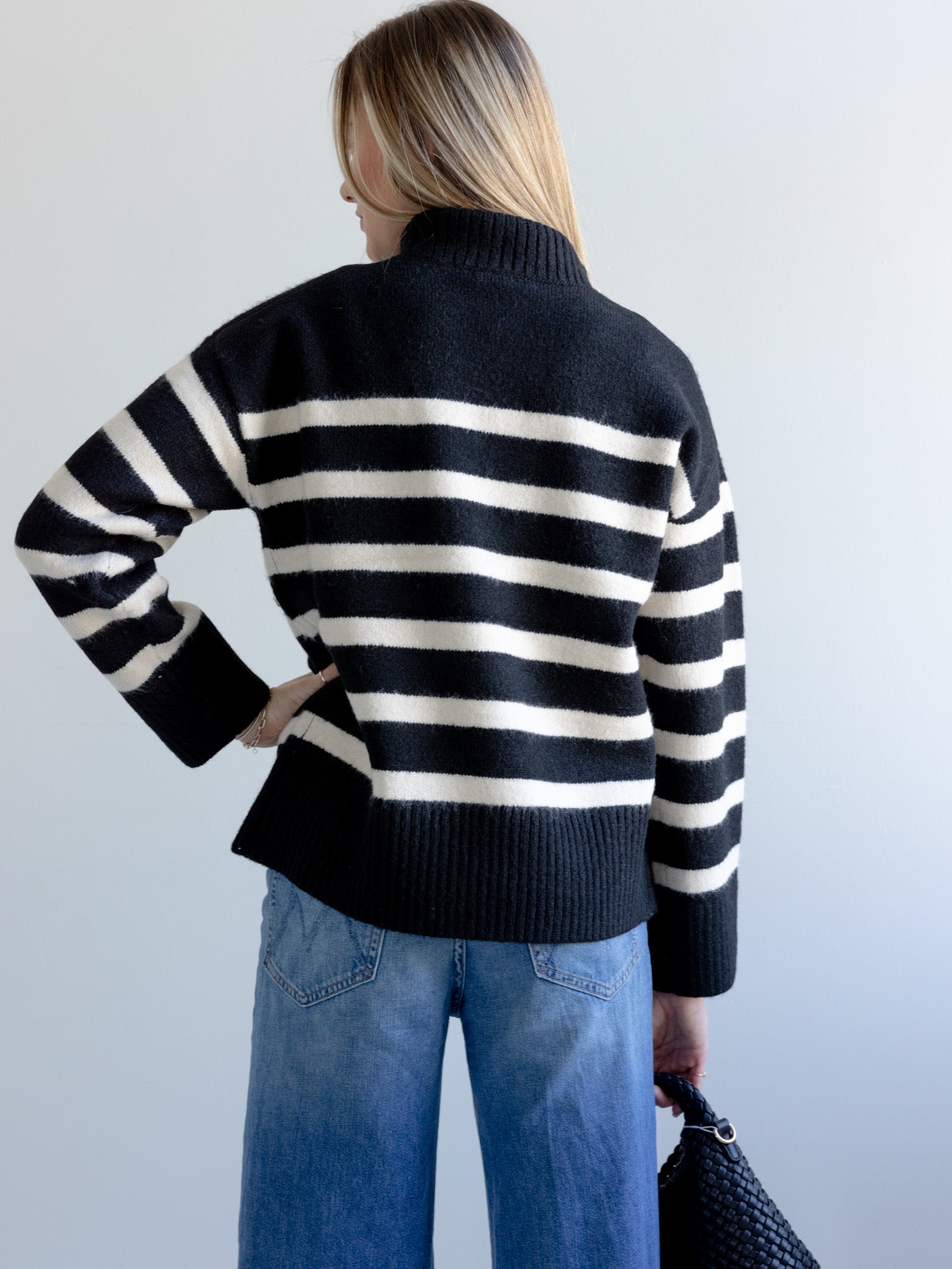 Stripe Turtle Neck Sweater