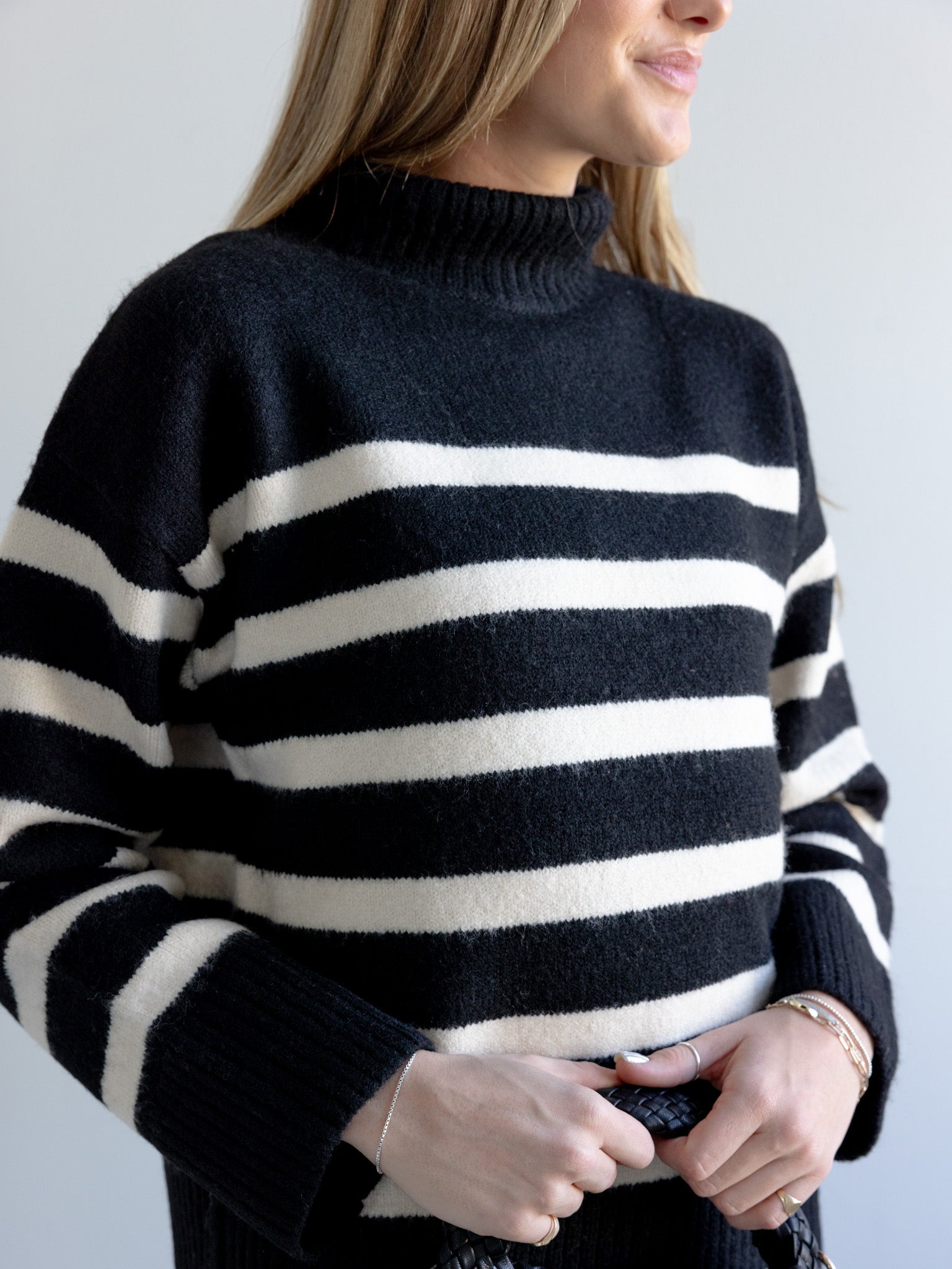 Stripe Turtle Neck Sweater