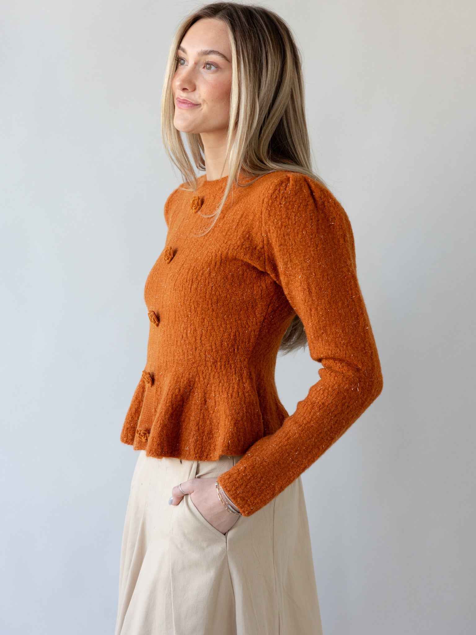 Rosette Knit Sweater