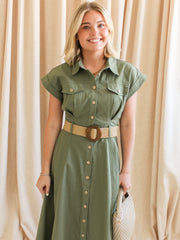 Naomi Belted Midi Dress