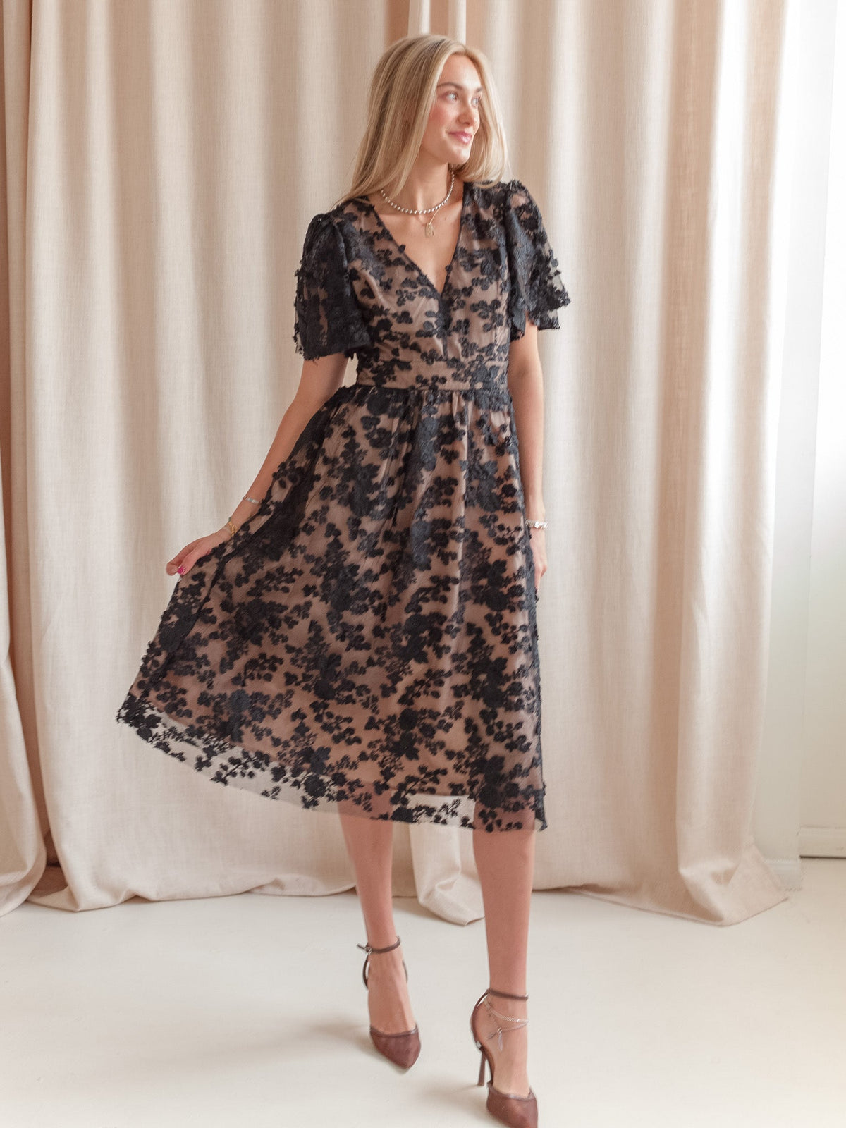 Sophia Lace Midi Dress