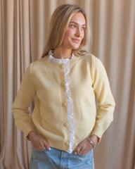 Addie Ruffle Knit Cardigan - Yellow