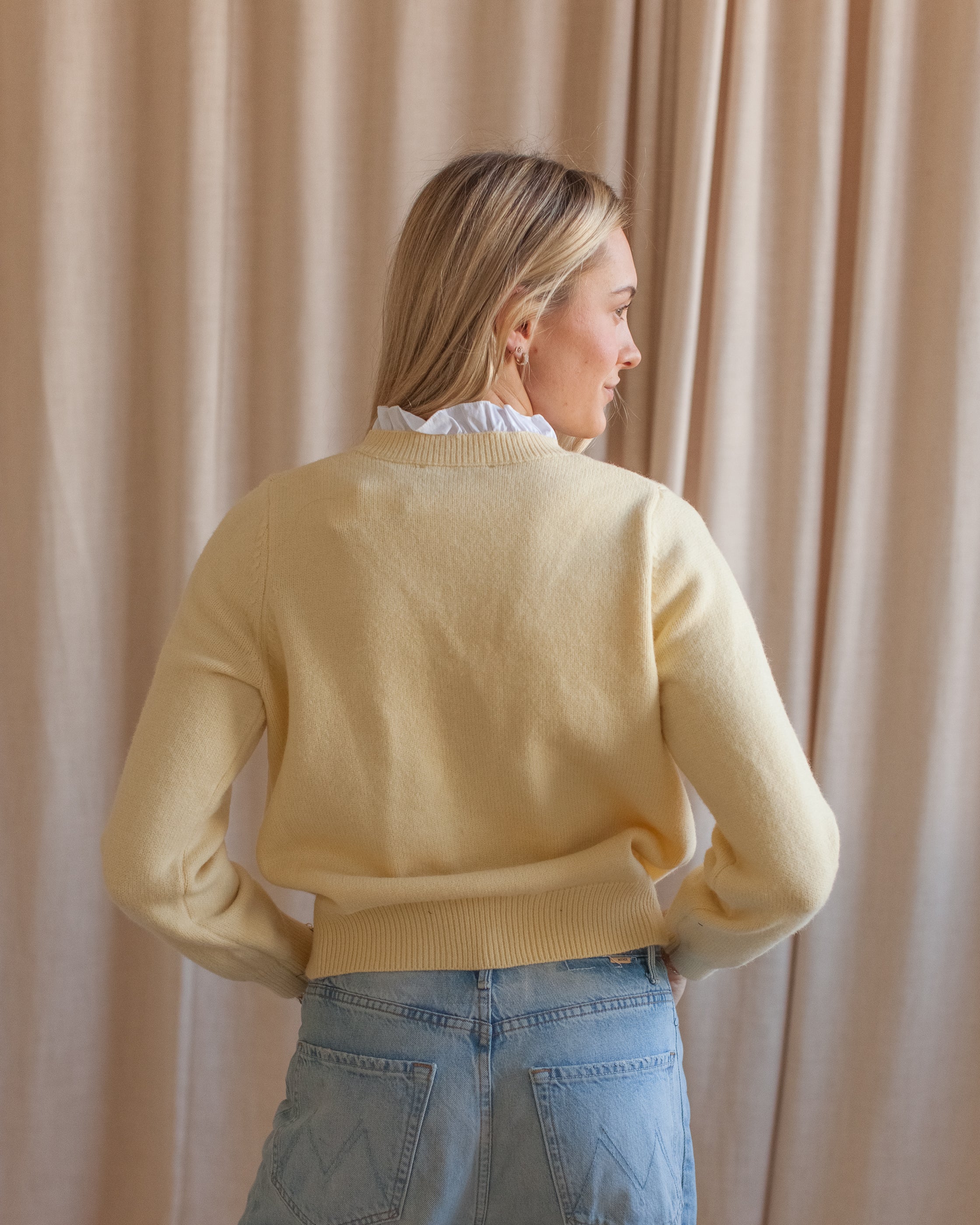 Addie Ruffle Knit Cardigan - Yellow