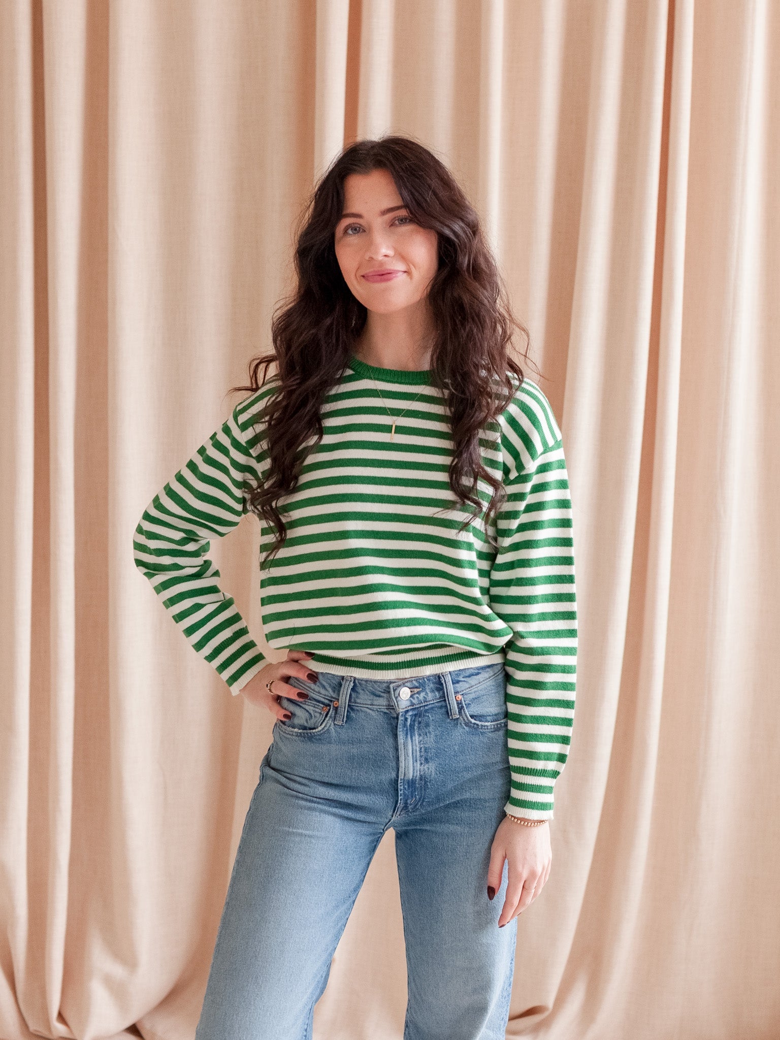 Kenny Striped Sweater- Green