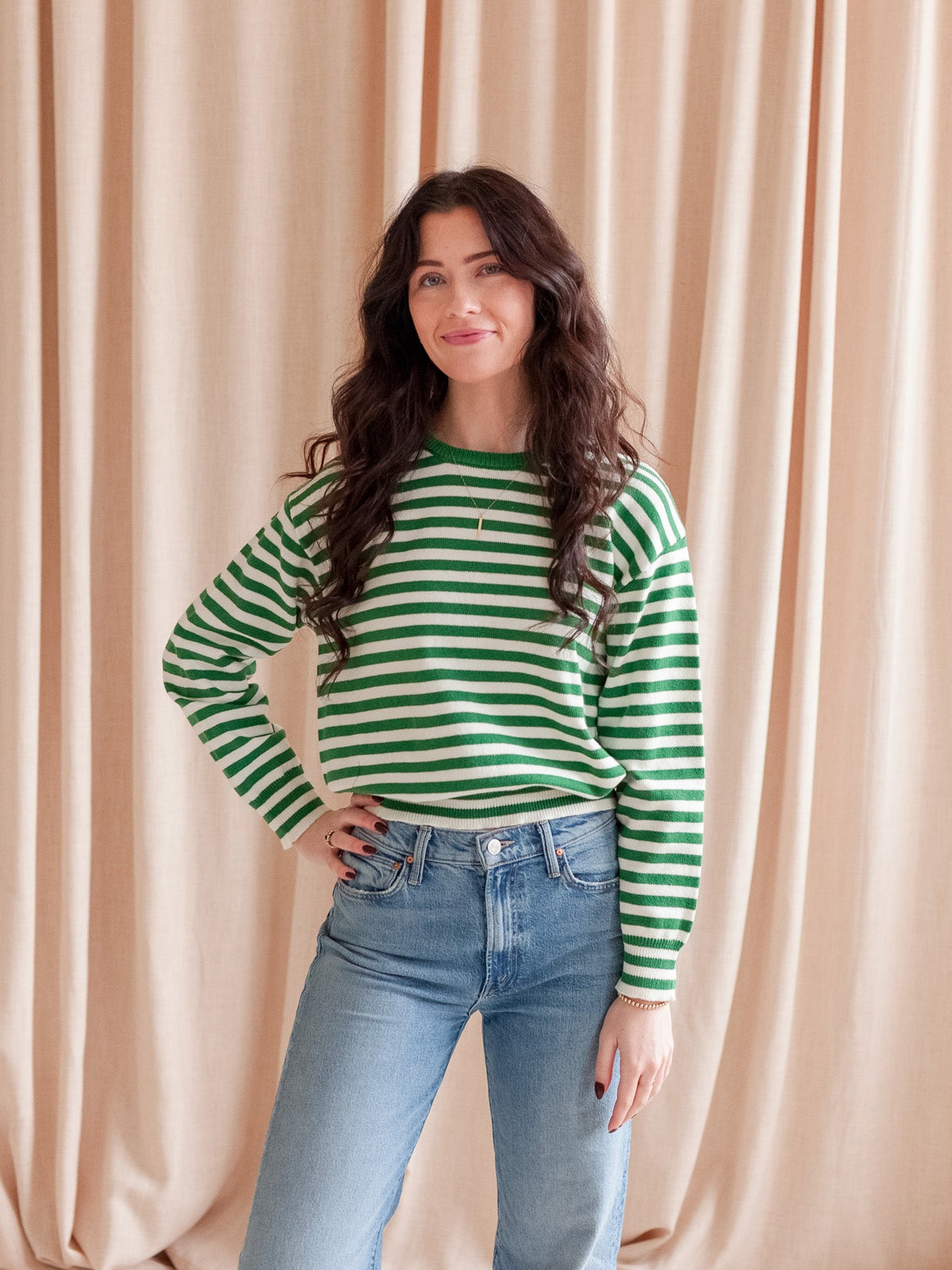 Kenny Striped Sweater- Green
