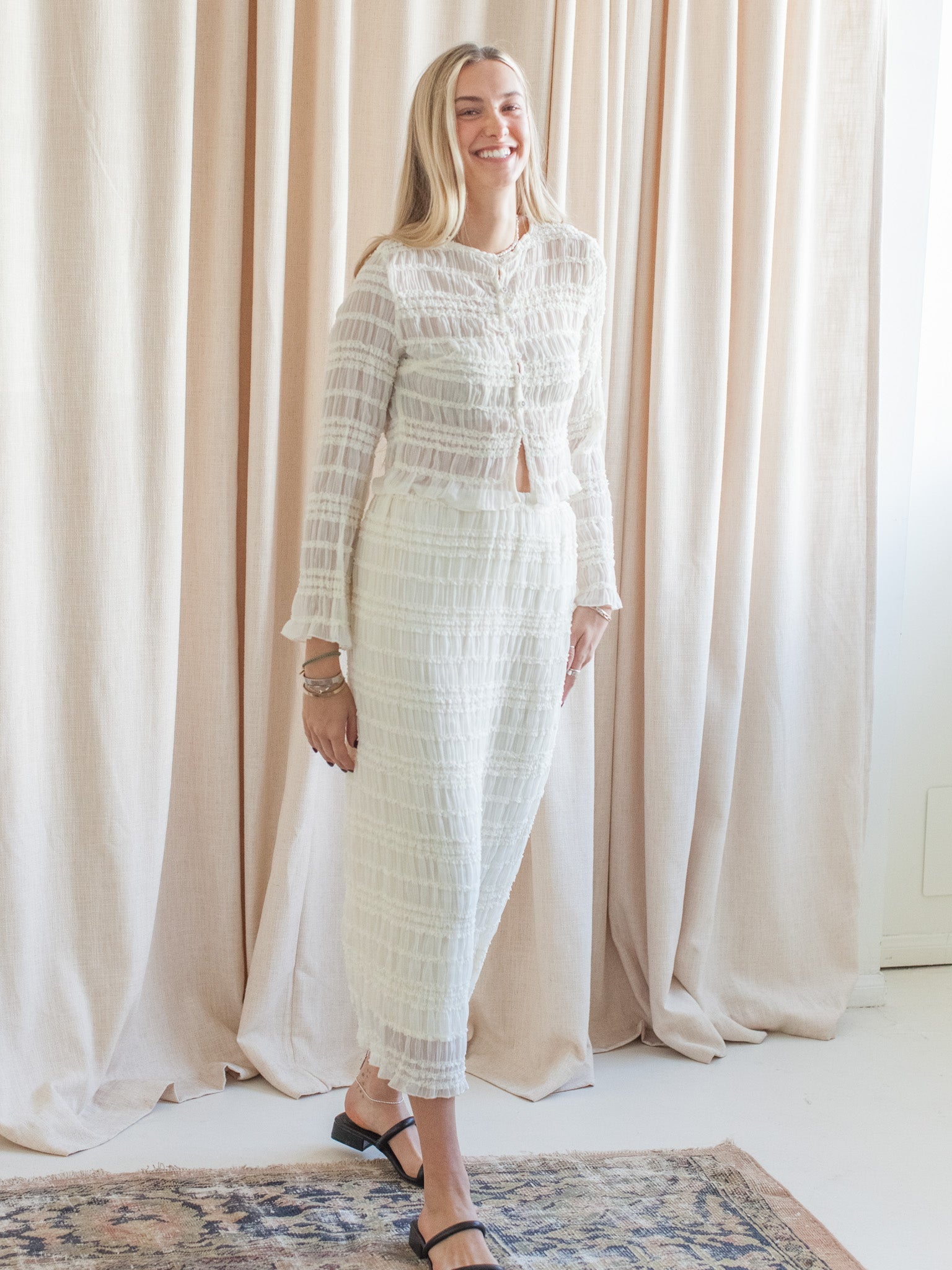 Kennedy Smocked Skirt - Cream