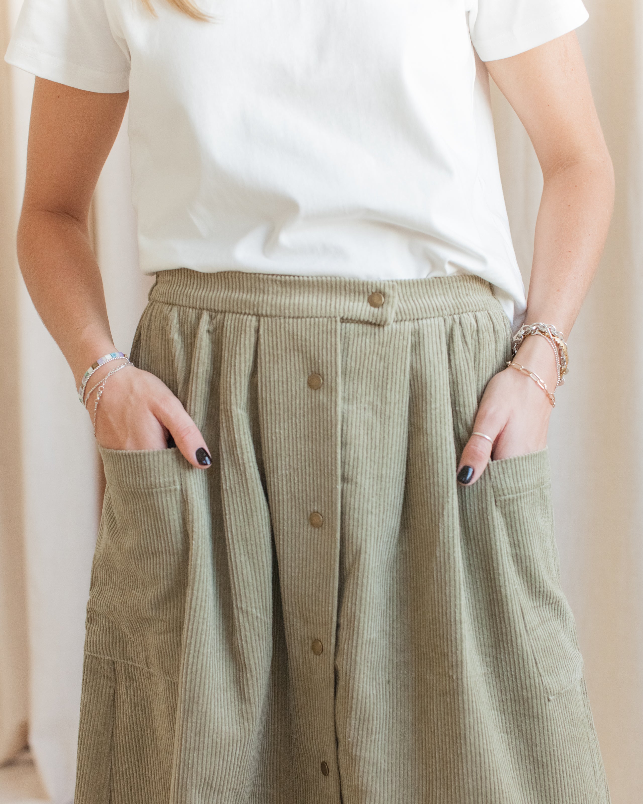 Meredith Corduroy Midi Skirt