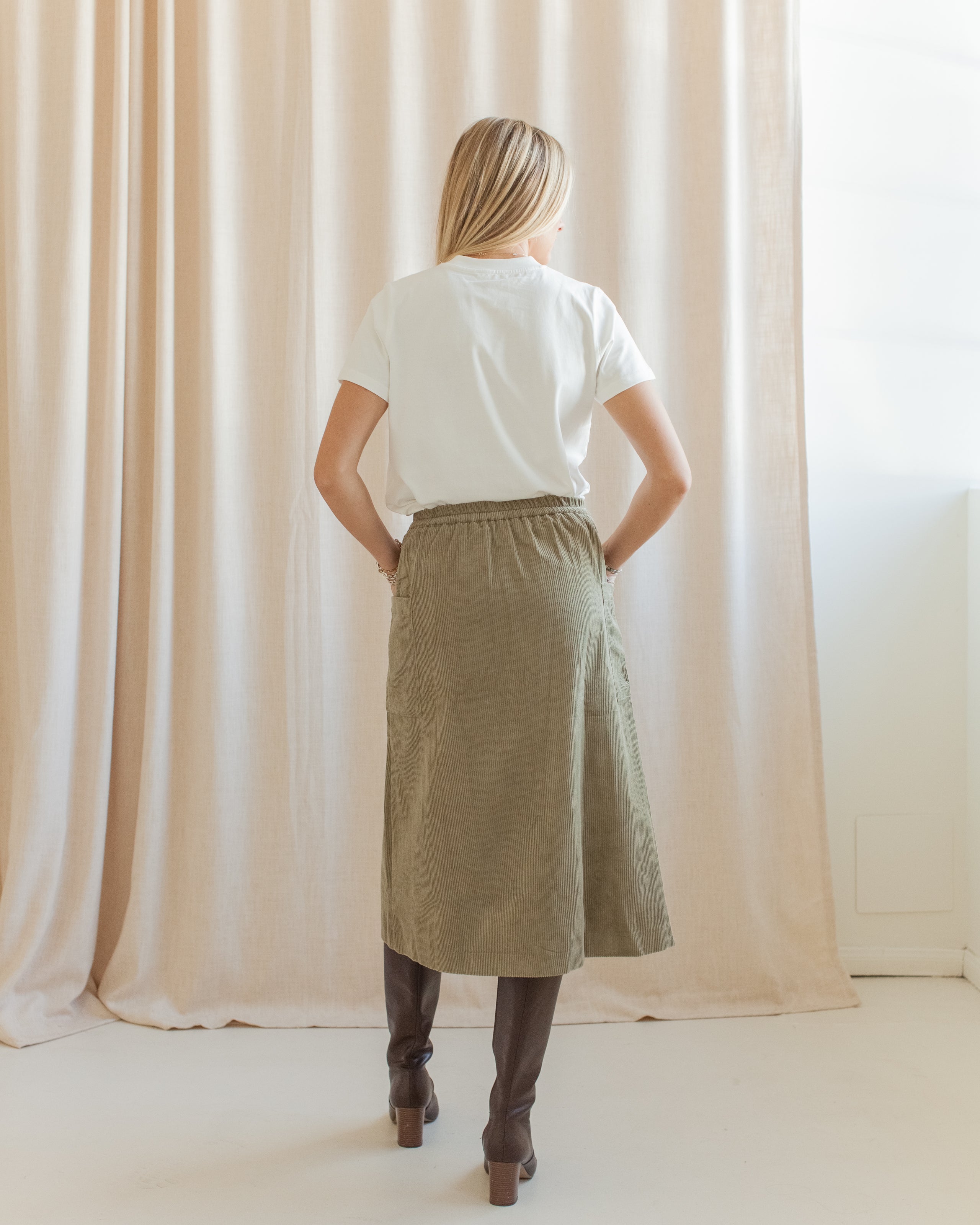 Meredith Corduroy Midi Skirt