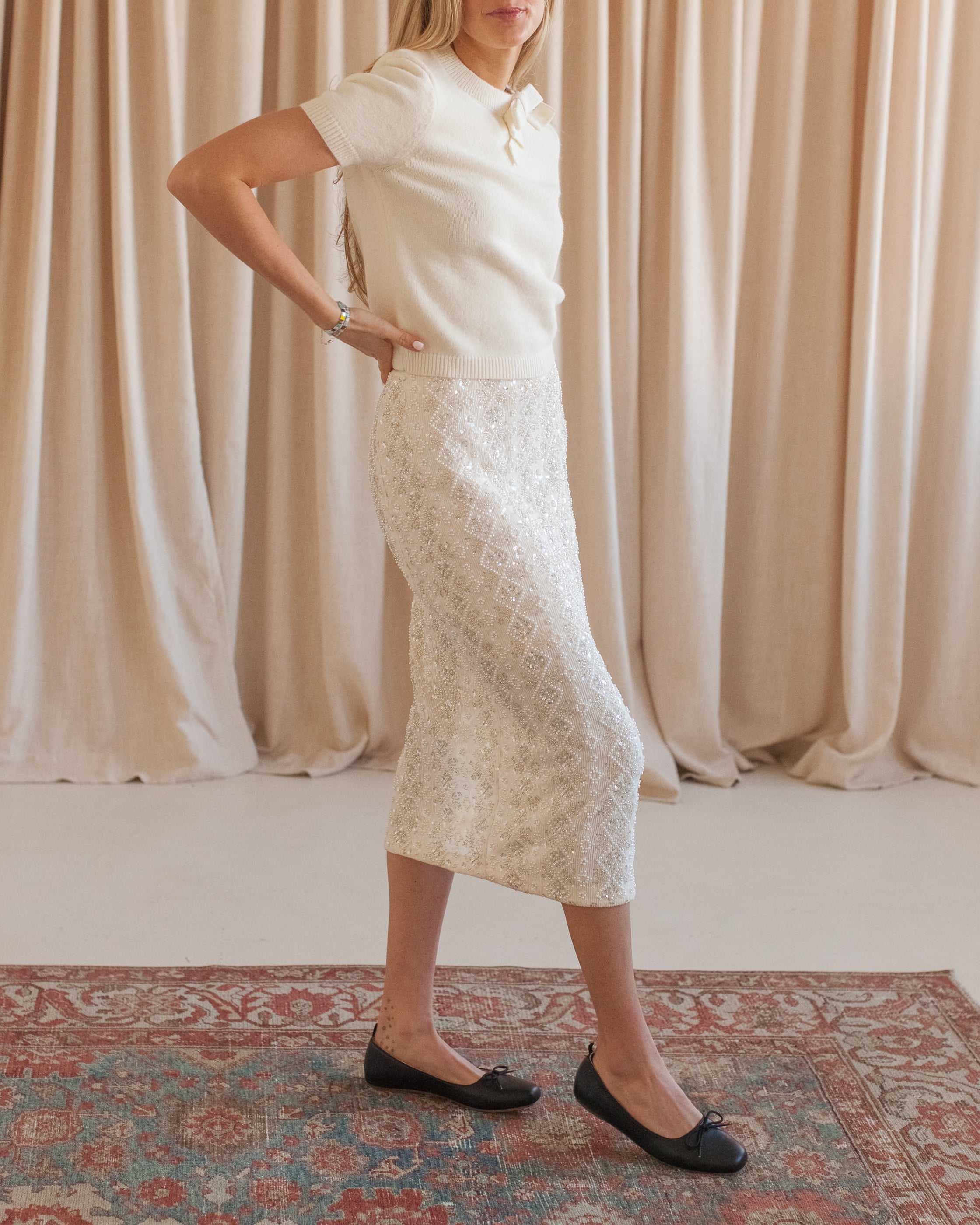 Charlotte Beaded Midi Skirt