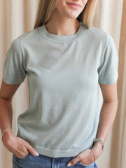 Emma Knit Tee- Sky