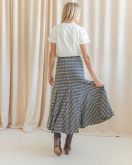 Simone Plaid Midi Skirt