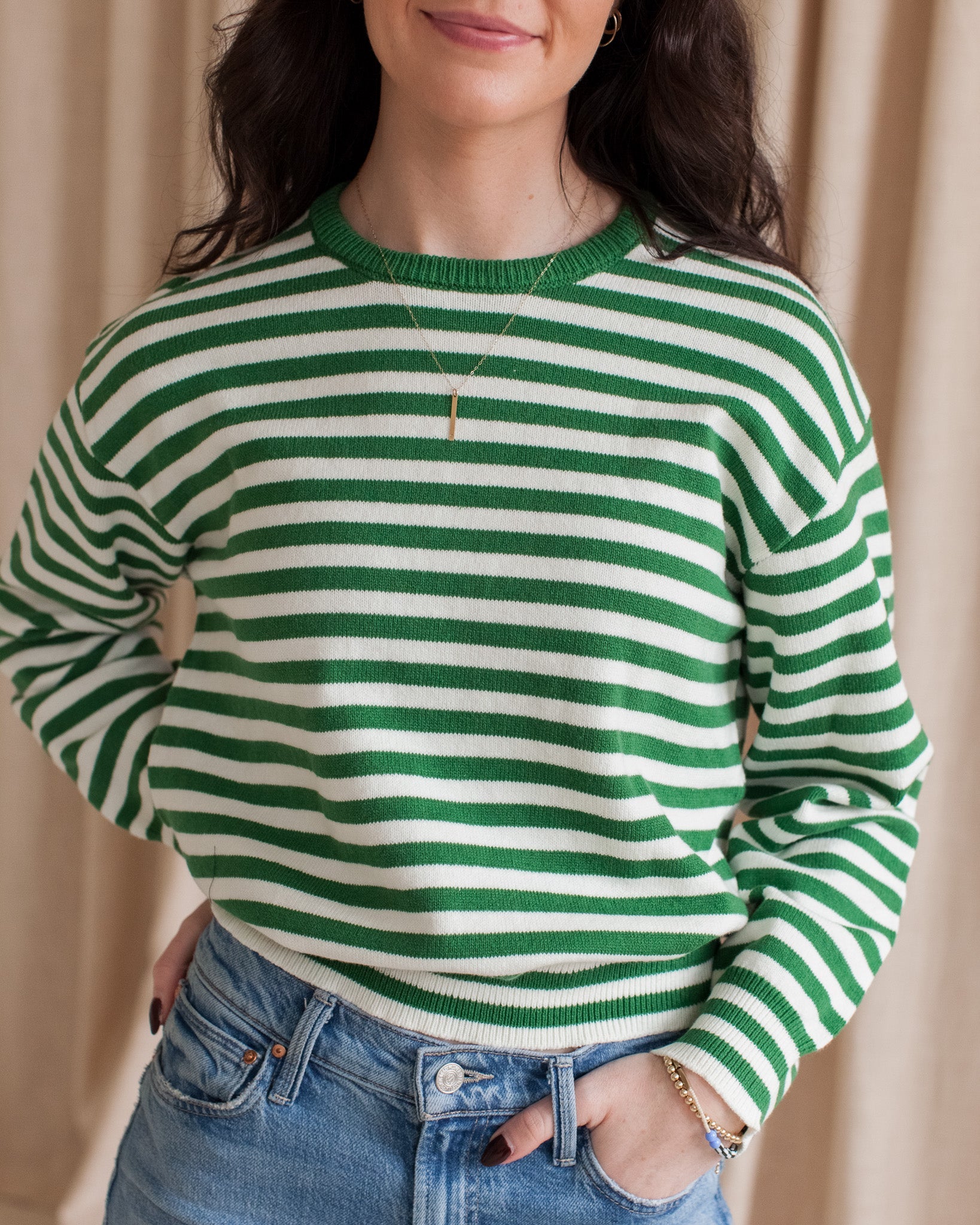 Kenny Striped Sweater- Green