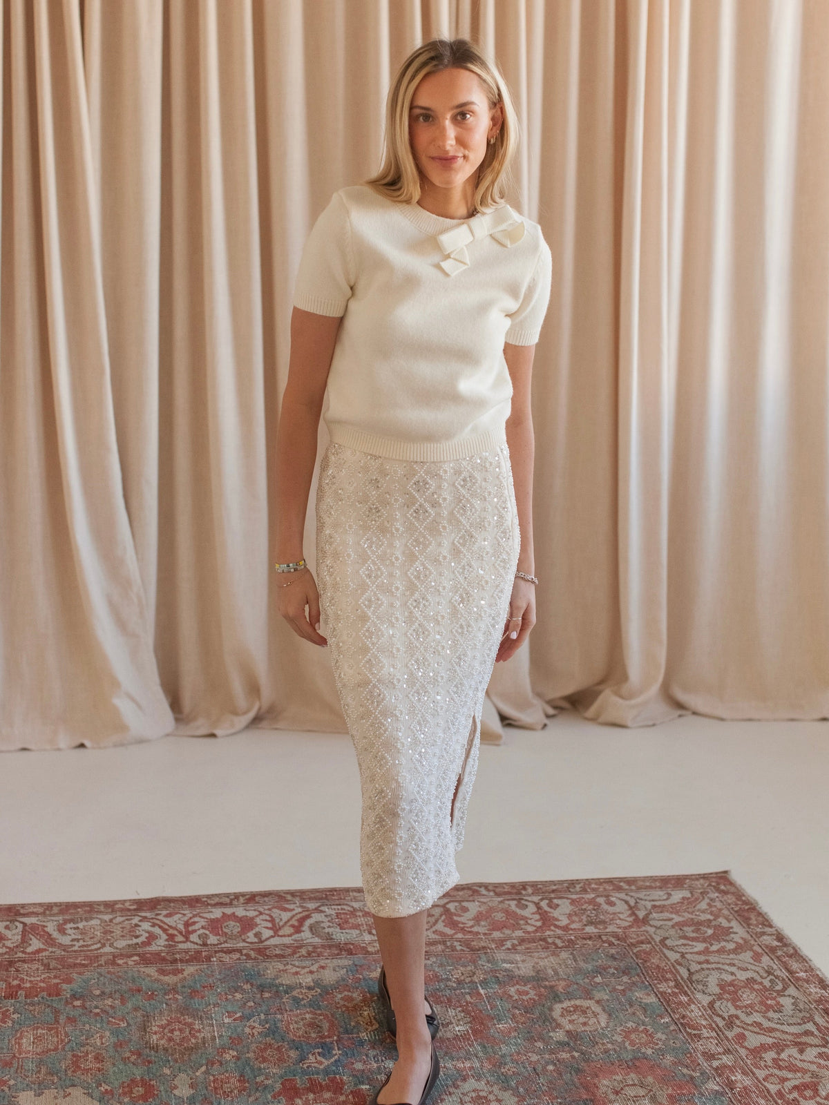 Charlotte Beaded Midi Skirt