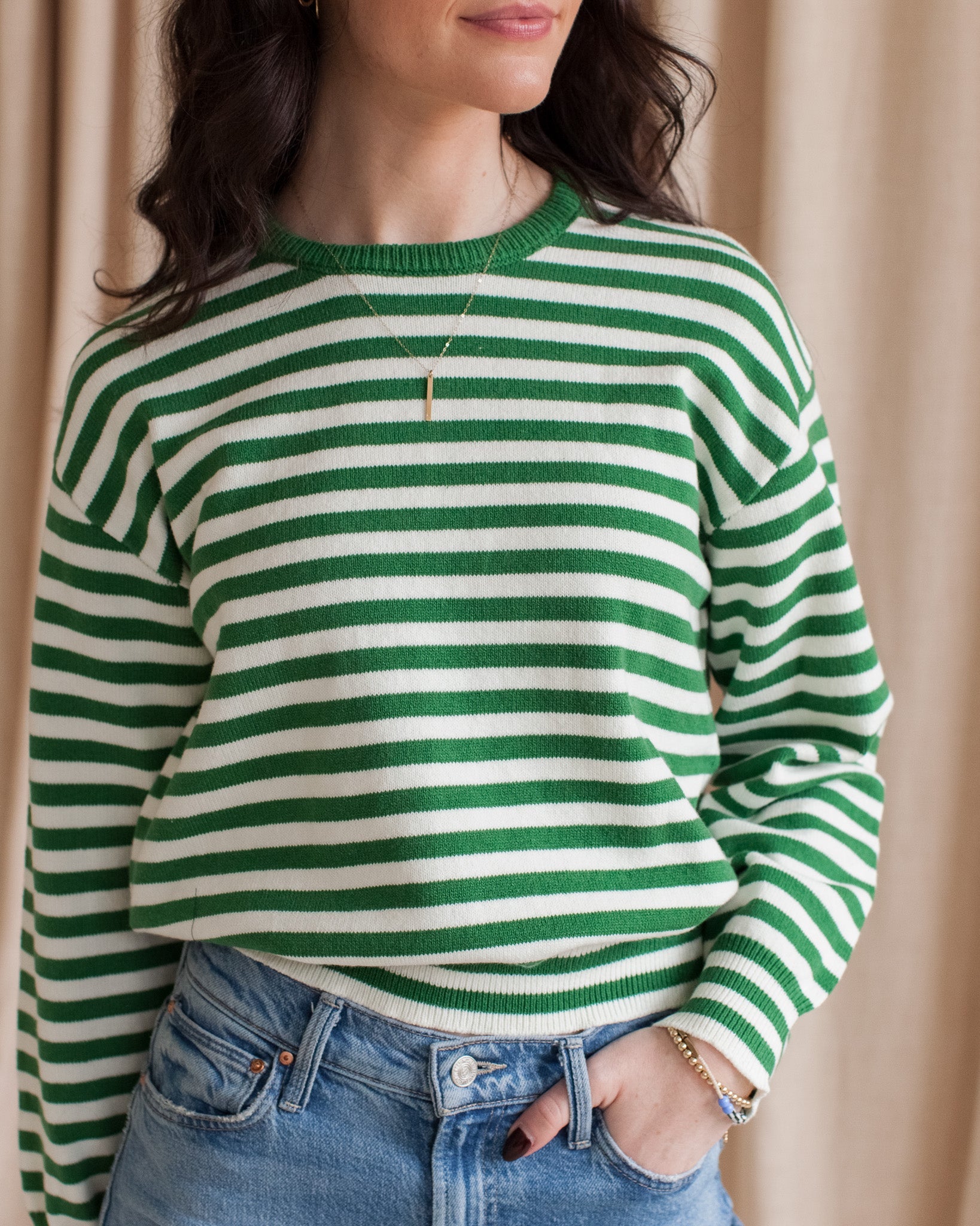 Kenny Striped Sweater- Green