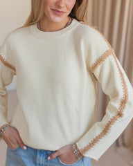 Joe Contrast Sweater- Cream