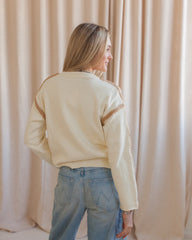 Joe Contrast Sweater- Cream