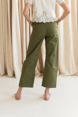 Allie Barrel Leg Pants- Olive