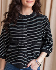 Mia Striped Terry Cardigan