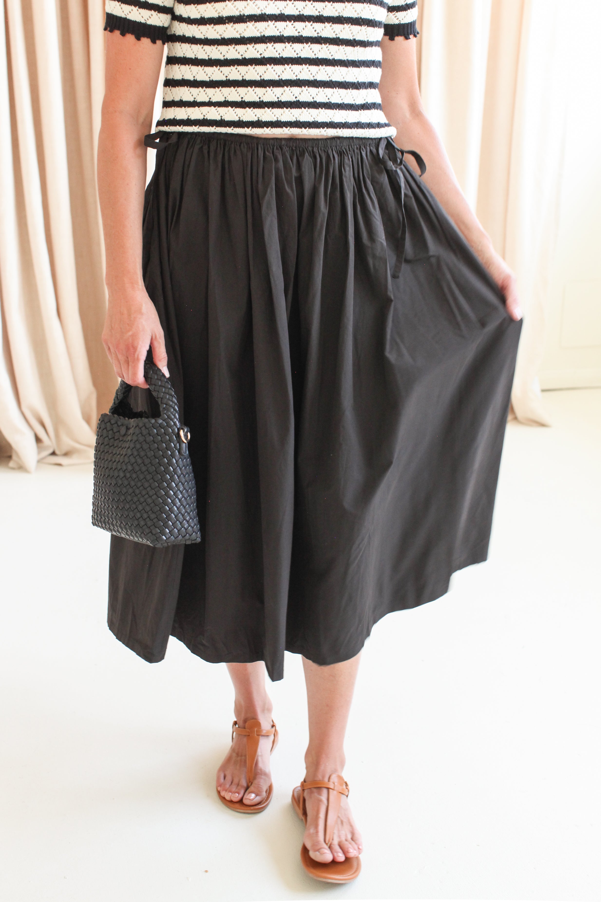 Marielle Poplin Midi Skirt