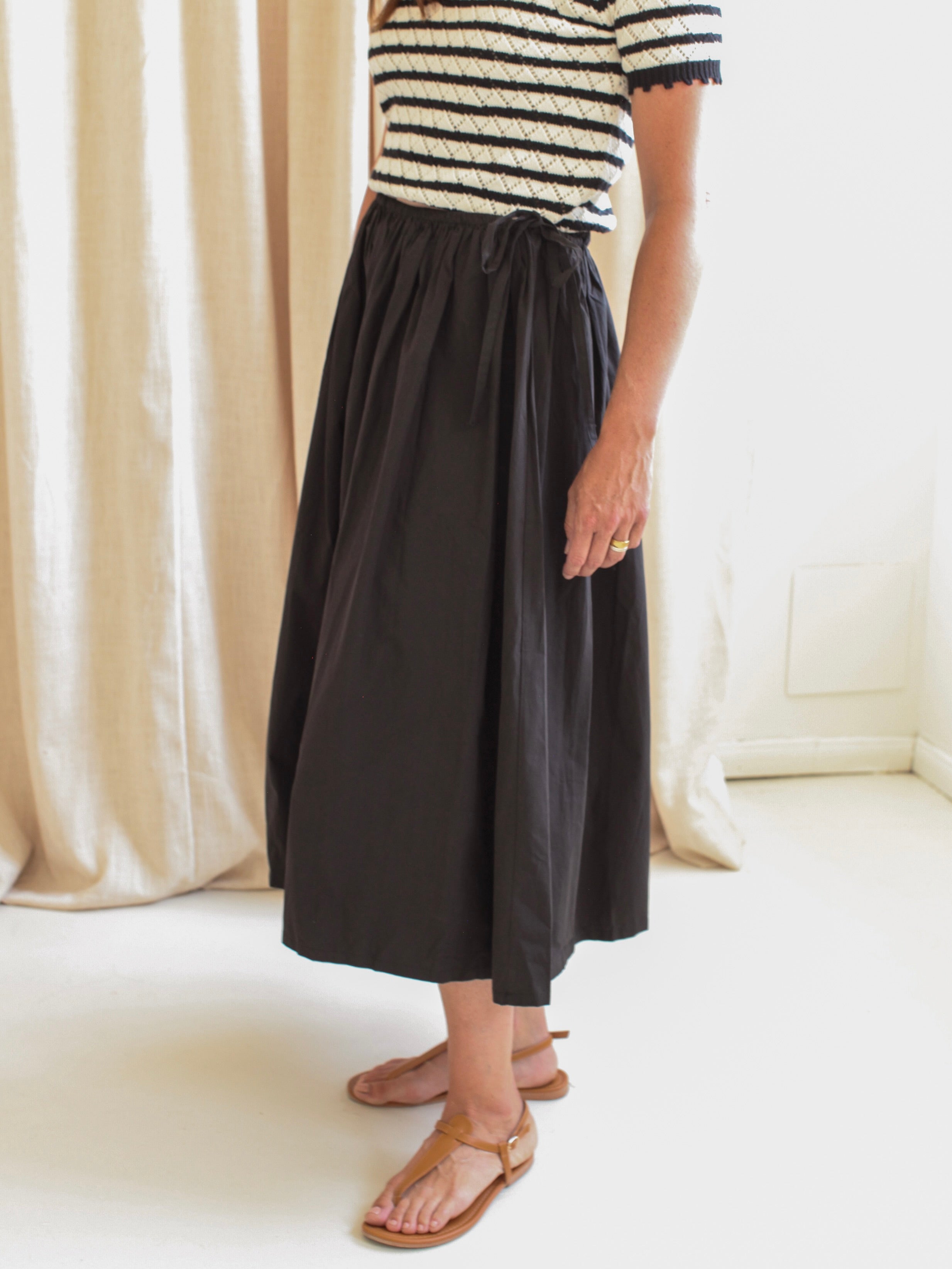 Marielle Poplin Midi Skirt