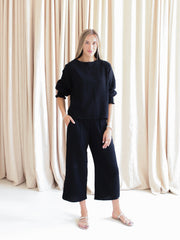 Zoe Smocked Pant- Black