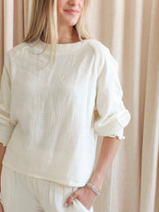 Zoe Peasant Blouse - Ivory