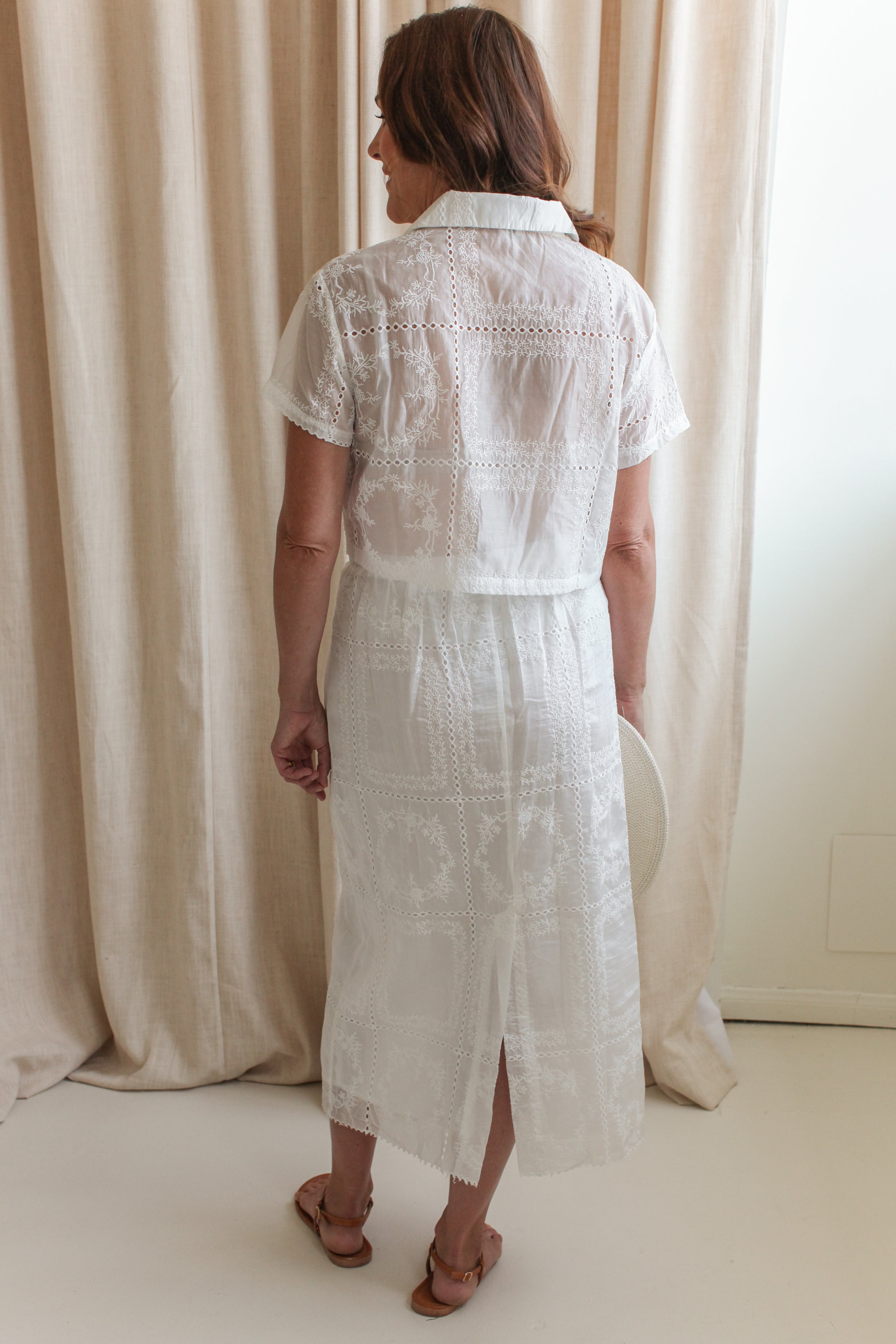 Carina Eyelet Midi Skirt