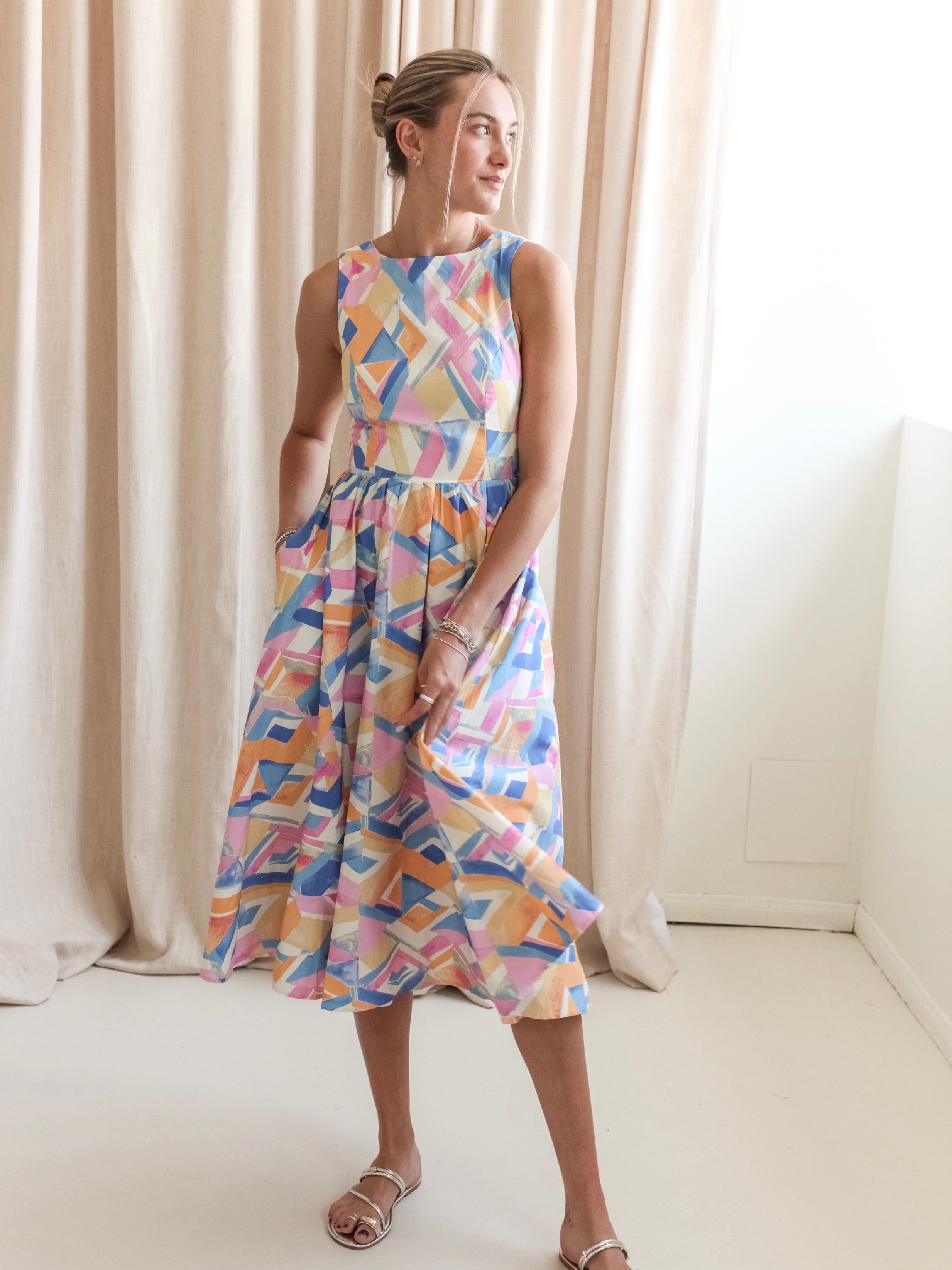 Alaina Abstract Midi Dress