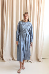 Ulla Johnson Brin Drop Waist Long Sleeve Dress - Chambray