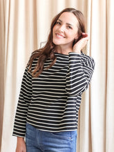 Shelly Stripe Top- White Stripe