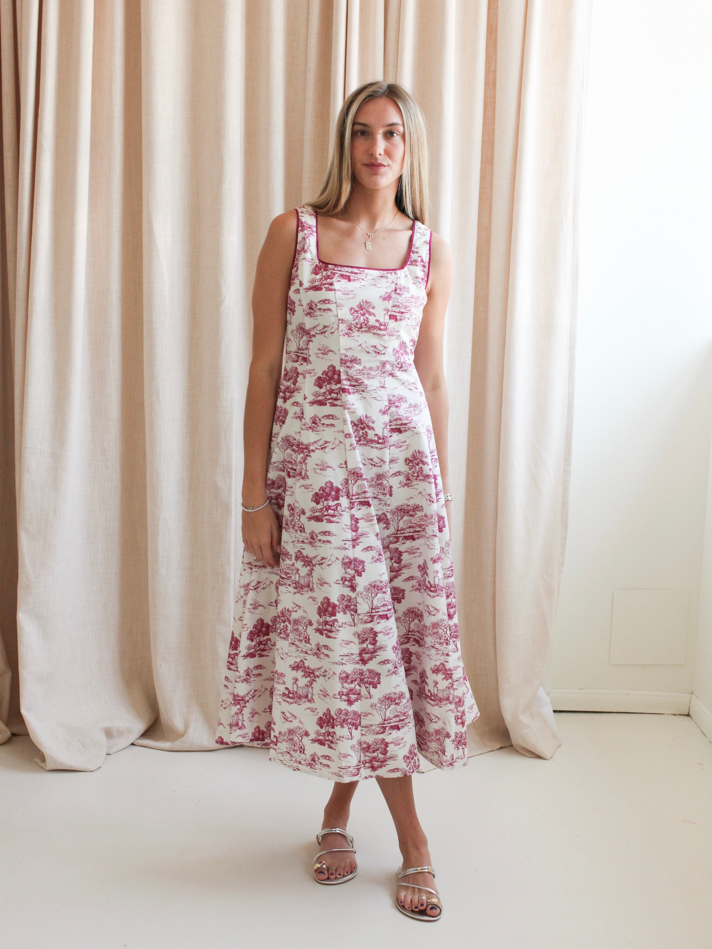 Vienna Toile Midi Dress