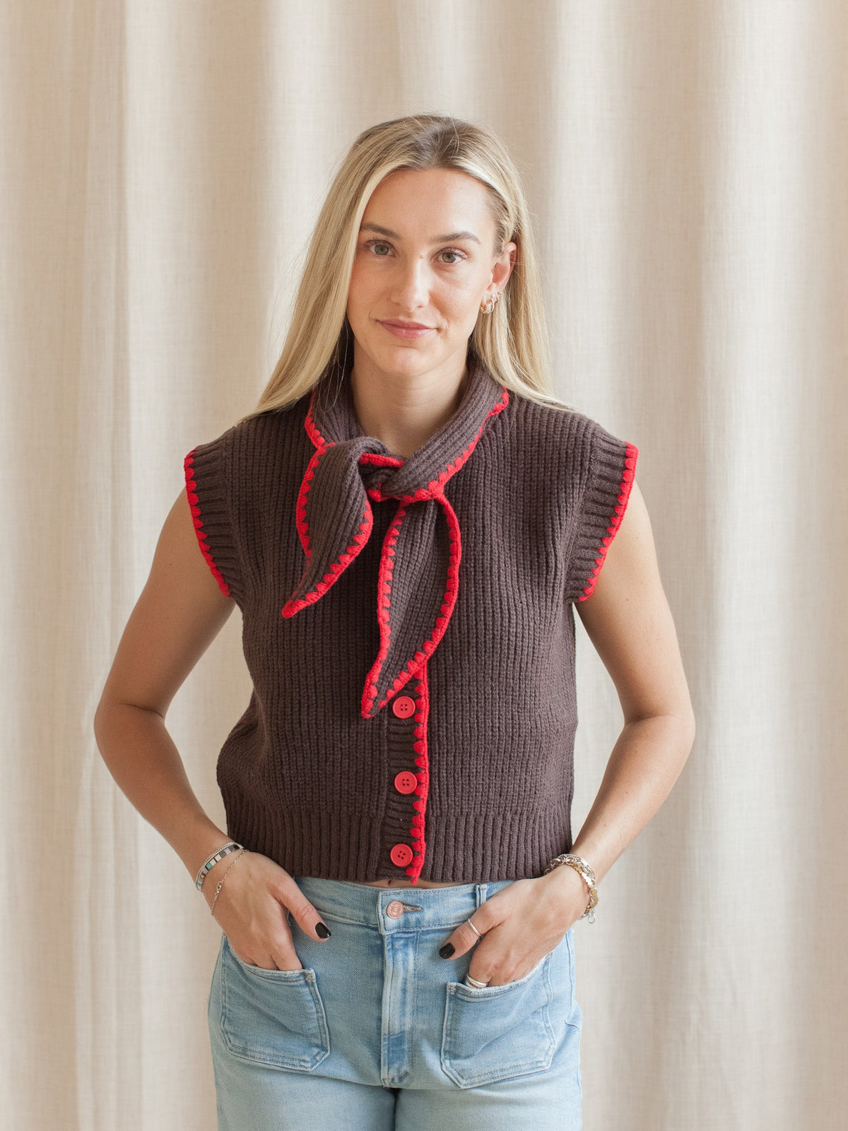 Sailor Sleeveless Knit - Brown