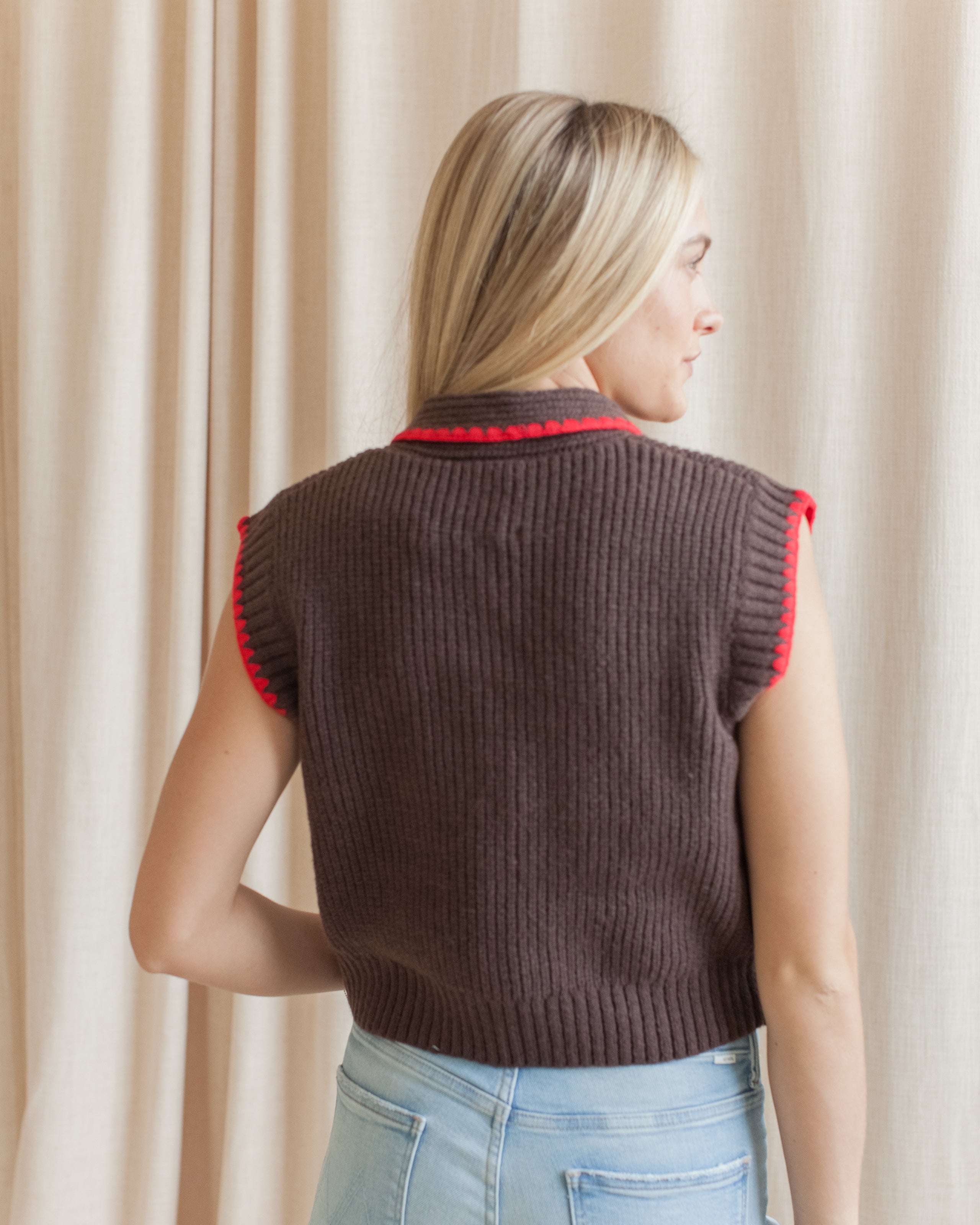 Sailor Sleeveless Knit - Brown