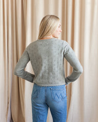 Mila Pointelle Cardigan- Grey